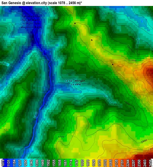 San Genesio elevation map