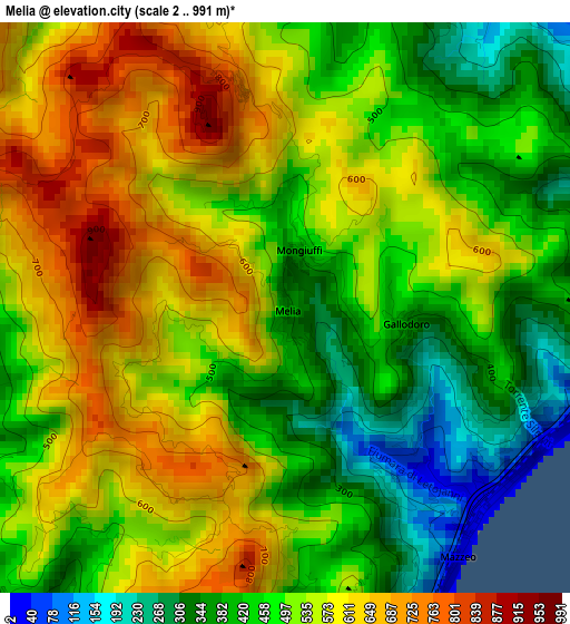Melia elevation map