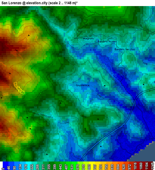 San Lorenzo elevation map