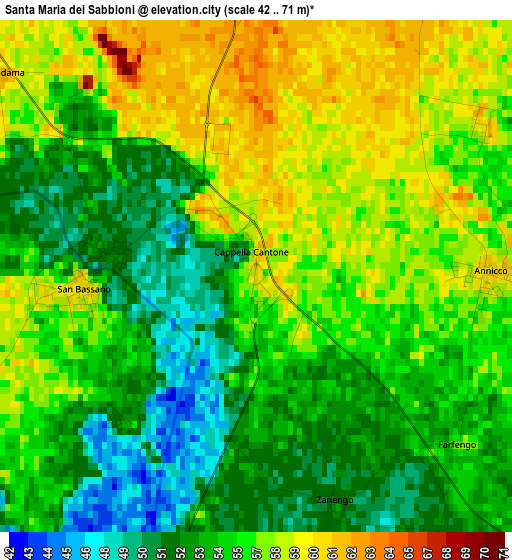 Santa Maria dei Sabbioni elevation map