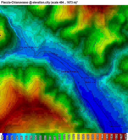 Fleccia-Chianavasso elevation map