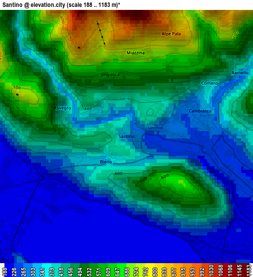 Santino elevation map