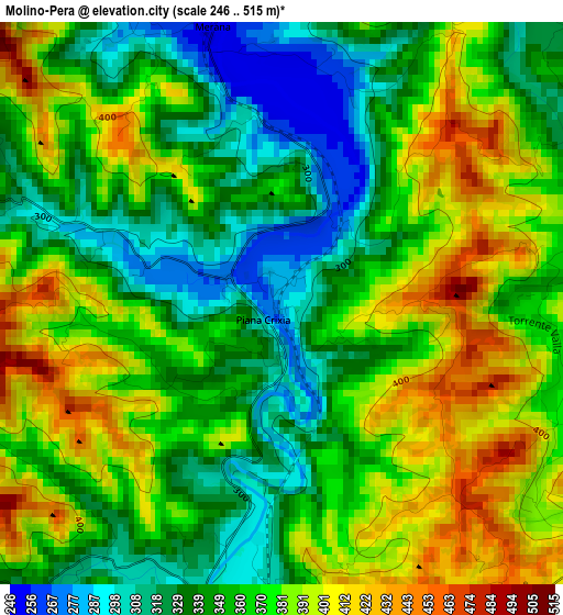 Molino-Pera elevation map