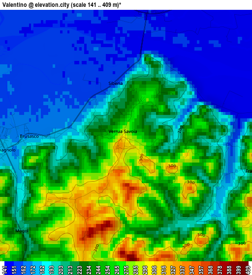 Valentino elevation map