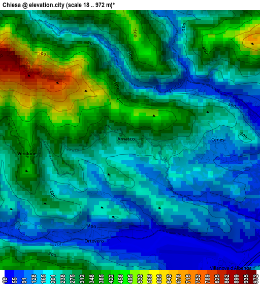 Chiesa elevation map