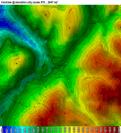 Centrale elevation map