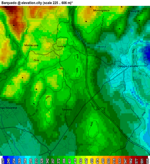 Barquedo elevation map