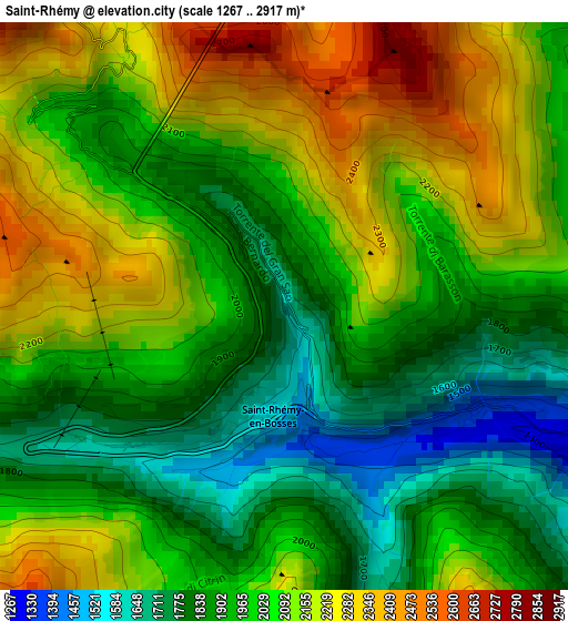 Saint-Rhémy elevation map