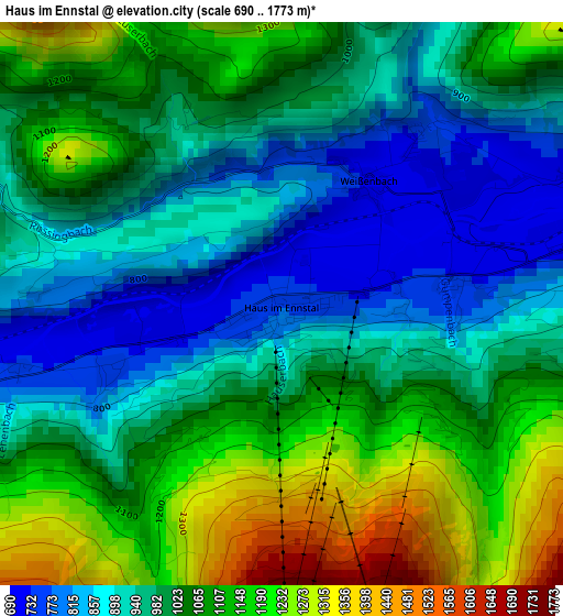 Haus im Ennstal elevation map