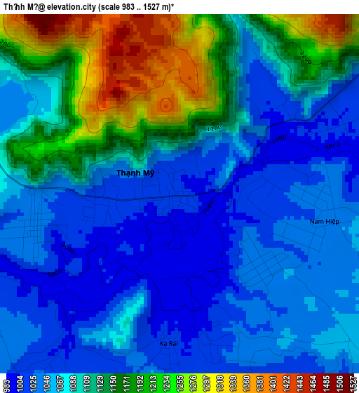 Thạnh Mỹ elevation map