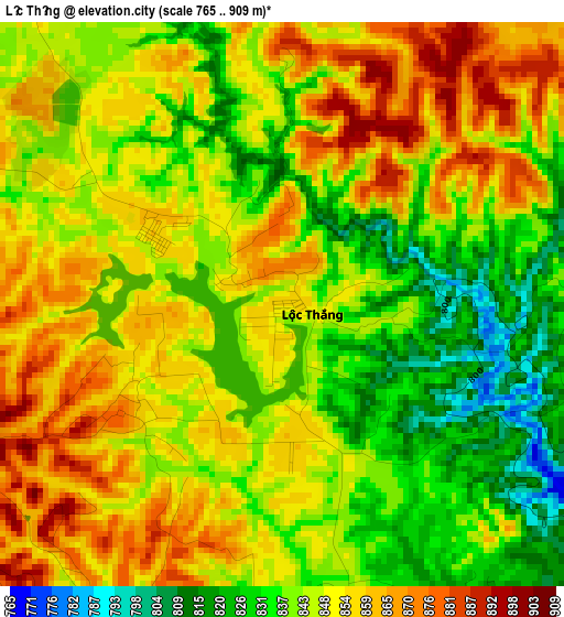 Lộc Thắng elevation map