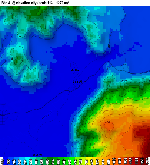 Bác Ái elevation map