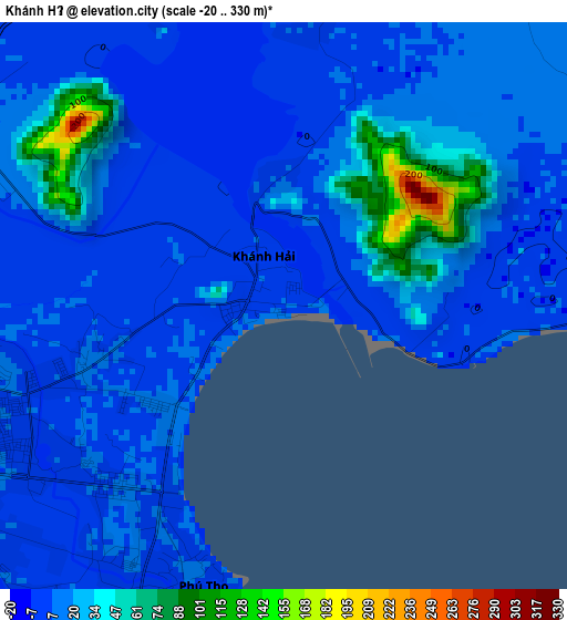 Khánh Hải elevation map