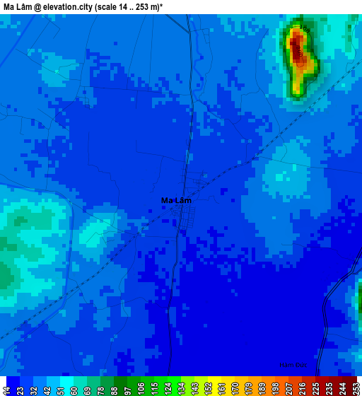 Ma Lâm elevation map