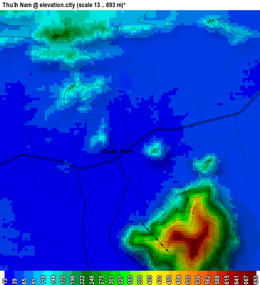Thuận Nam elevation map