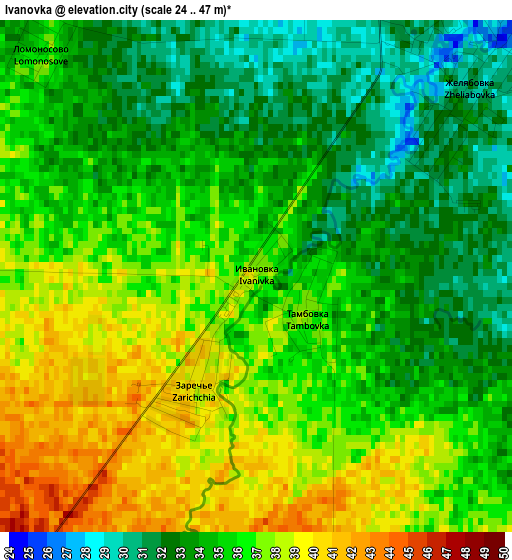 Ivanovka elevation map