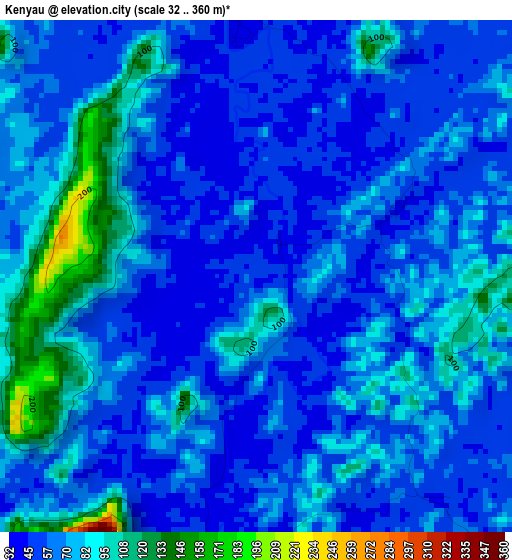 Kenyau elevation map