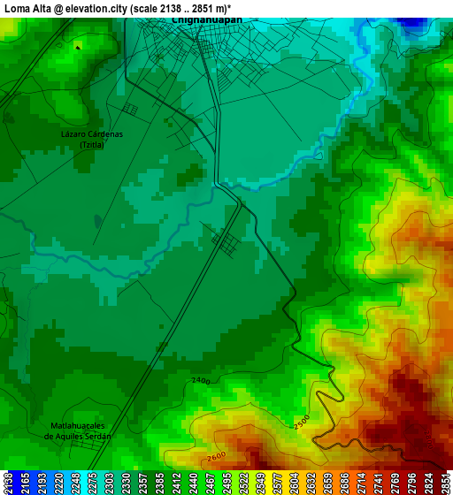 Loma Alta elevation map