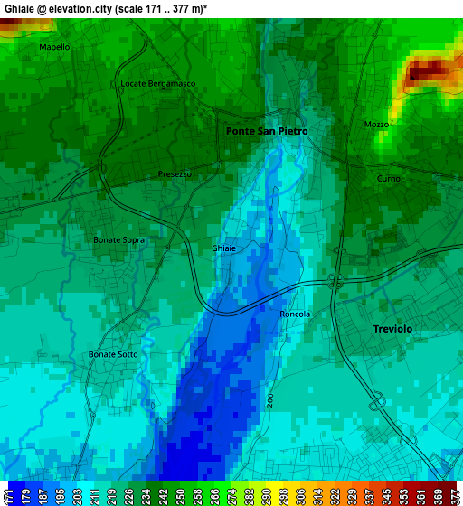 Ghiaie elevation map