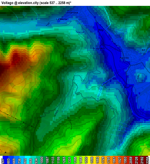 Voltago elevation map