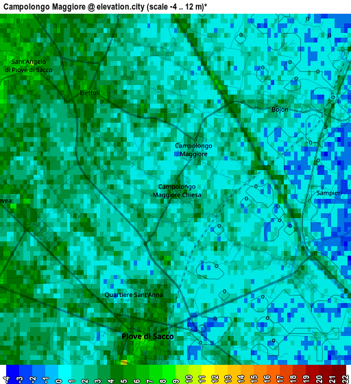 Campolongo Maggiore elevation map