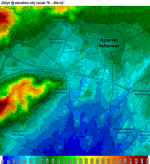 Zefyri elevation map