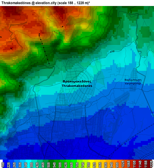 Thrakomakedónes elevation map