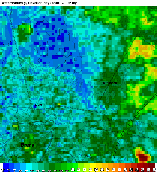 Waterdonken elevation map