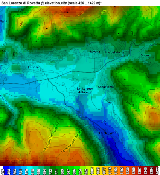 San Lorenzo di Rovetta elevation map