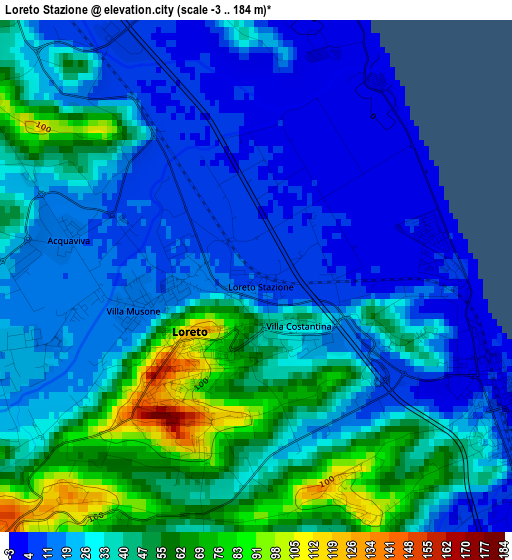 Loreto Stazione elevation map