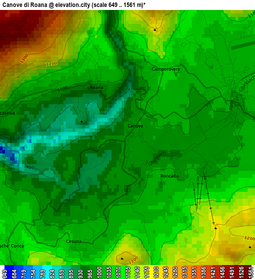 Canove di Roana elevation map