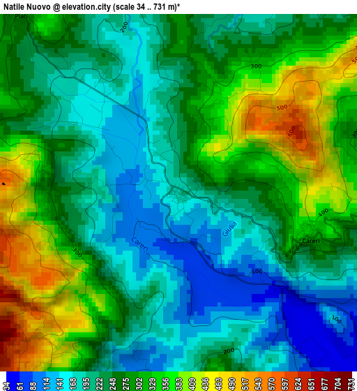 Natile Nuovo elevation map