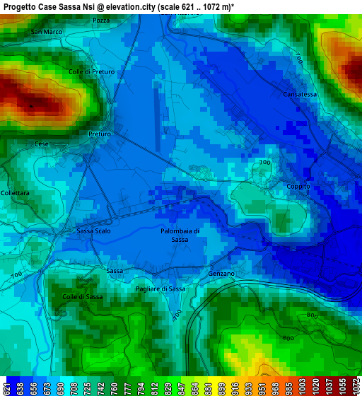 Progetto Case Sassa Nsi elevation map