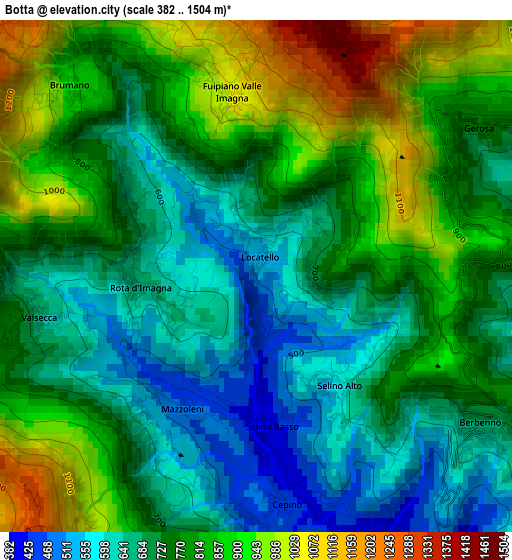 Botta elevation map