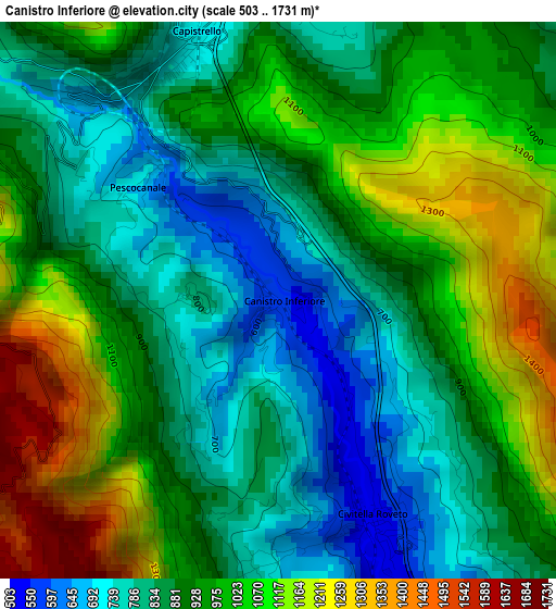 Canistro Inferiore elevation map