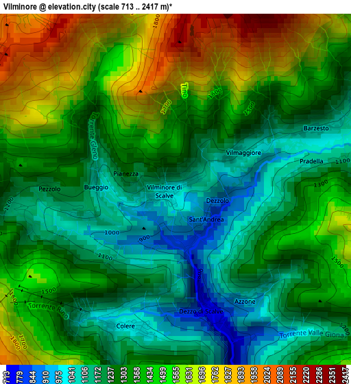 Vilminore elevation map