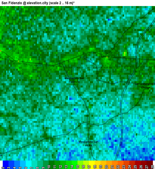 San Fidenzio elevation map