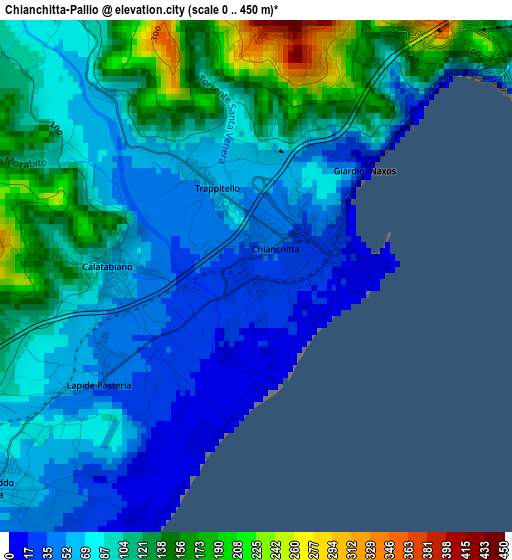 Chianchitta-Pallio elevation map