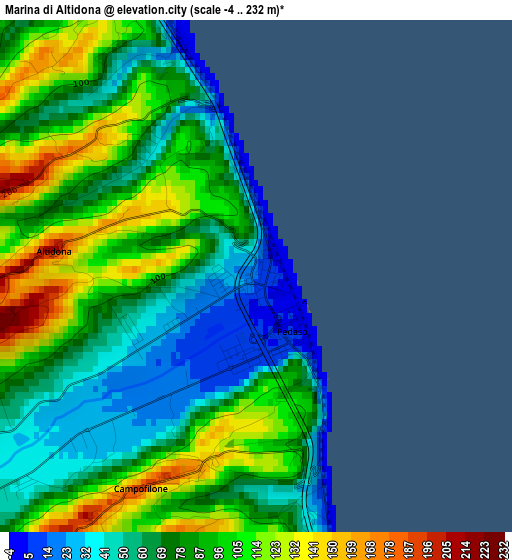 Marina di Altidona elevation map