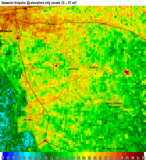 Gazzolo-Volpino elevation map