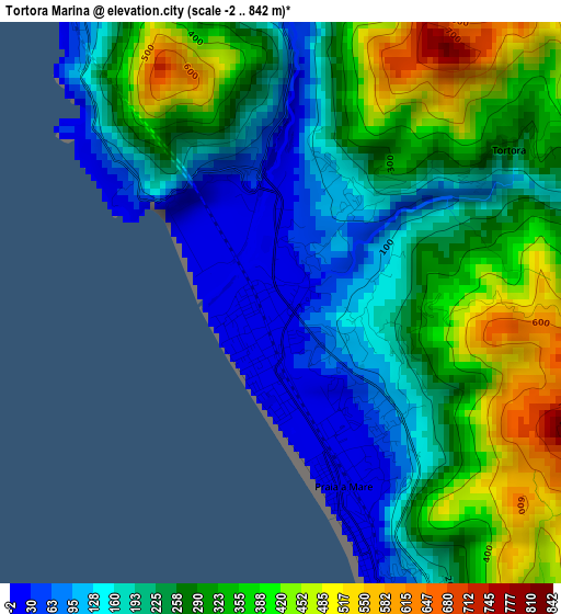 Tortora Marina elevation map