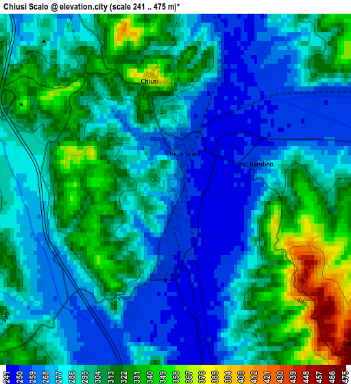 Chiusi Scalo elevation map