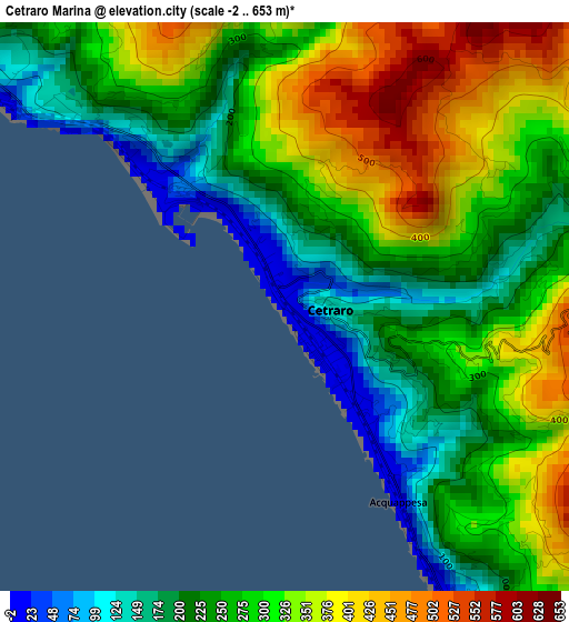 Cetraro Marina elevation map