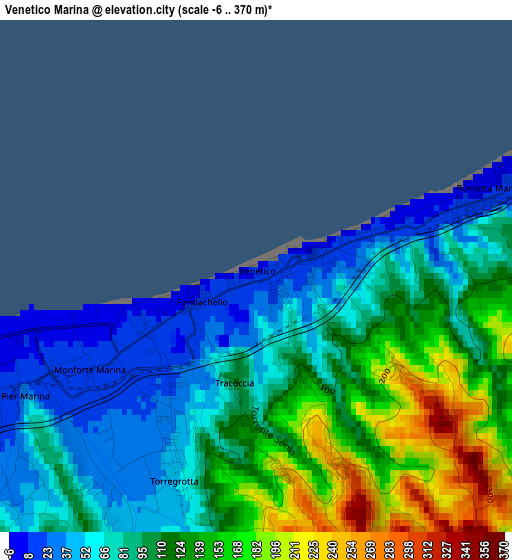 Venetico Marina elevation map
