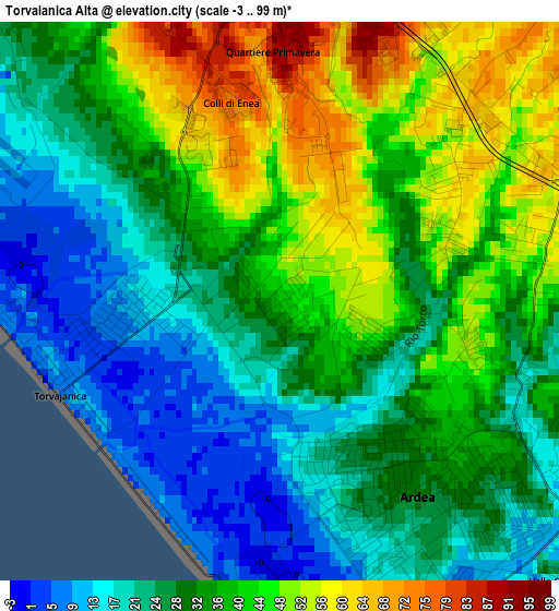 Torvaianica Alta elevation map