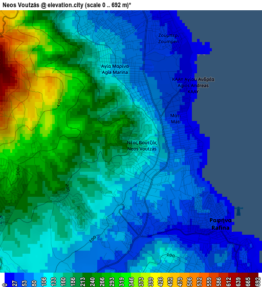 Neos Voutzás elevation map