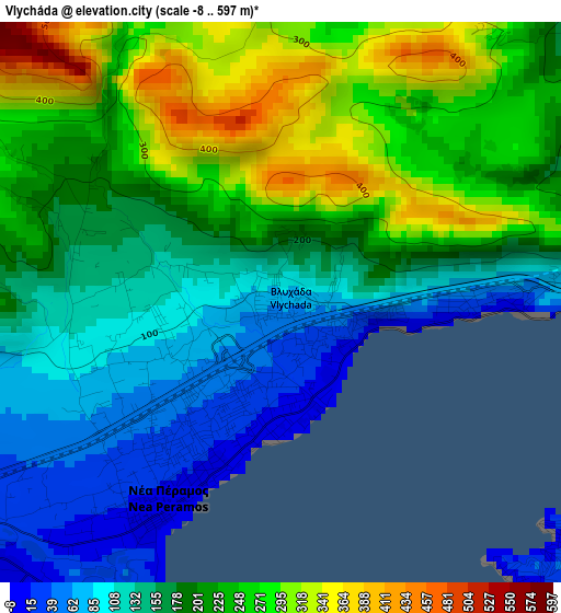 Vlycháda elevation map