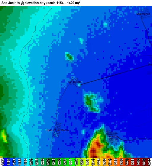 San Jacinto elevation map