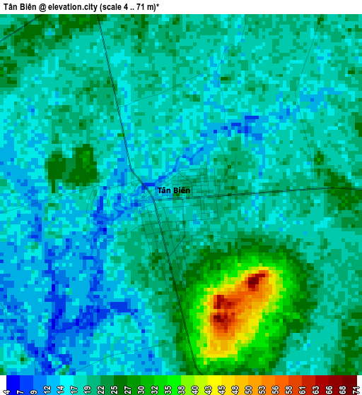 Tân Biên elevation map