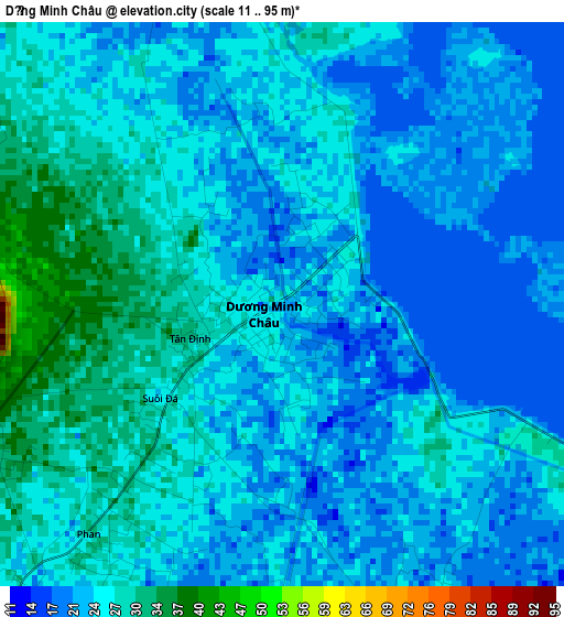 Dương Minh Châu elevation map